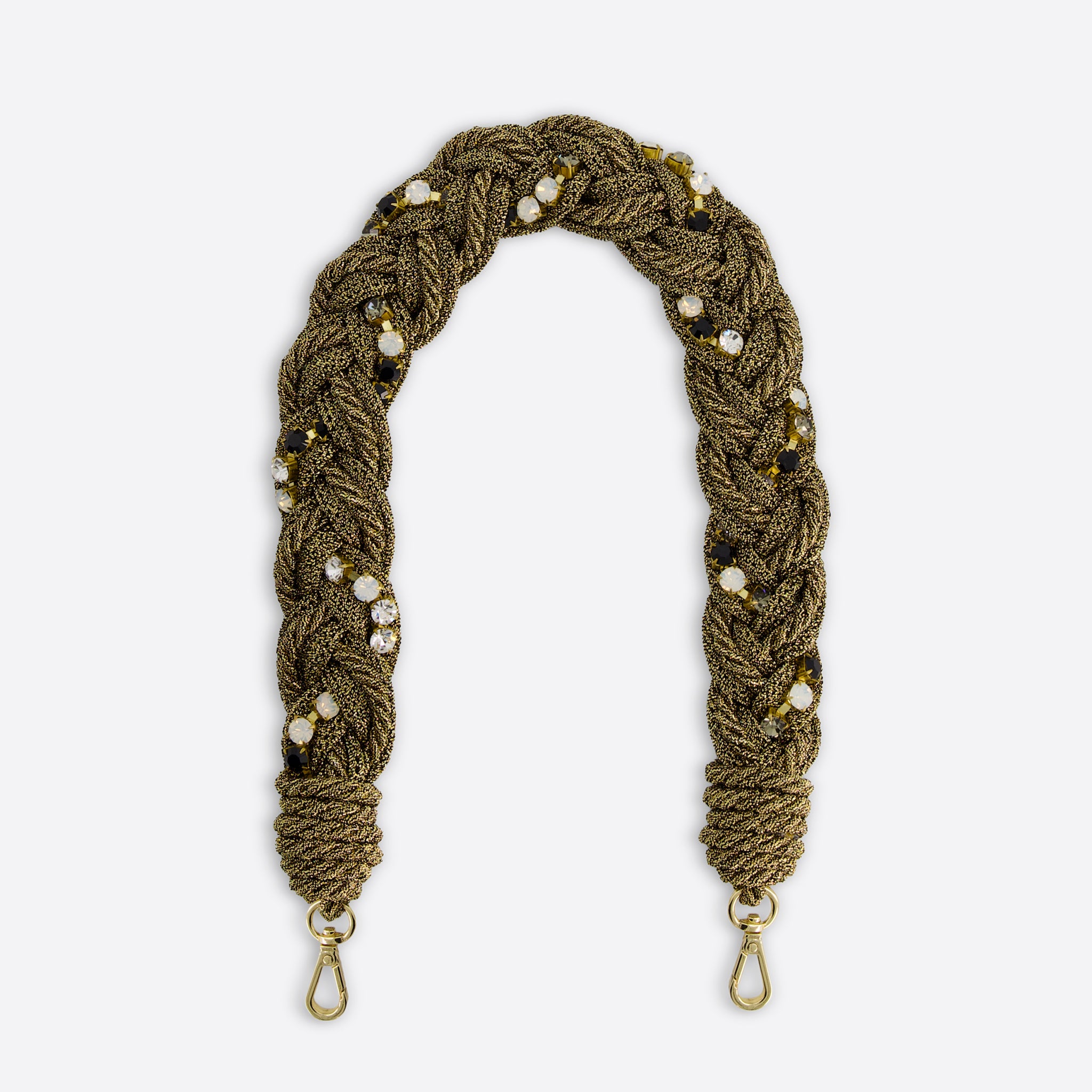 Poignée en passementerie dorée ornée de pierres